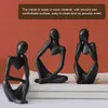 3 piezas estatua nórdica escultura de pensador abstracto estatuilla de pensador de resina adorno de pensador hecho a mano artesanía arte para decoración de escritorio 240325