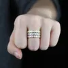 Anneaux de bande 2024 Anneau de coeur de mode classique de haute qualité pour copine charme Micro Pave Clear CZ Sparking Engagement Band Ring Finger Q240402
