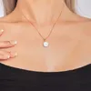 Pendant Necklaces Real Natural Freshwater Pearls Baroque Button Pendant Necklace 10-12mm 925 Sterling Silver Classic Fashion Gifts for Women 240330