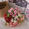 Fiori decorativi 30CM stile coreano fresco piccolo profumato consorte rosa fiore artificiale decorazione della casa di nozze soggiorno posizionamento Po