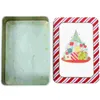 Storage Bottles Square Transparent Windowed Christmas Themed Tinplate Box Gift Baking Cookie Candy Packaging Boxes Tins