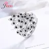 Cluster Rings Trendy Peacock Fine Tail Pattern Ring For Women Fashion Genuine 925 Sterling Silver Free Size Jewelry Gift