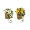 Decorative Flowers Flower Basket Wreath Front Door Greenery Leaves Artificial Hanger For Porch Home Decor Festival