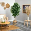 Decorative Flowers Ficus Artificial Tree In Cotton Planter