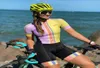 2021 Summer Womens Short Sleeve Cycling Jersey Set Skinsuit Jumpsuit Maillot Bicycle Ropa Ciclismo Gel Pad XM0069686096