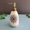 Dispenser di sapone liquido Vintage Ice Crackle Pressa in ceramica Bottiglia di disinfettante per le mani Bagno Doccia Gel Lozione Shampoo portatile