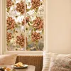 Autocollants de fenêtre Kizcozy SE503-UV-43X100CM Motif de fleurs et de plantes d'automne Film de confidentialité transparent pour la décoration en verre du salon