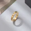 2023 Tarnish Free Band Ring rostfritt stål diamantparringar 18K guldpläterad vattenbeständig unisex fingerring