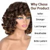 Wigs Short Hair Afro Curly Wig With Bangs For Black Women Synthetic Ombre Glueless Cosplay Wigs High Temperature Annivia