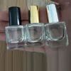 Aufbewahrungsflaschen 40 Stück Roll-On-Flasche, transparentes Glas, quadratisch, leer, Stahlrolle, Gold-Silber-Deckel, Essenz, ätherisches Öl, kleine Probenfläschchen