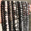 Bracelets Natural Stone Black Agates Hematite Lava Obsidian Beads Round Loose Bead for Jewelry Making Diy Bracelet Accessory 4/6/8/10/12mm