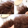 Парики короткие вьющиеся афро -парики для чернокожих женщин мягкий и натуральный кудрявый парики с бесцветным синтетическим париком с челкой омбре коричневый парик 10 дюйм