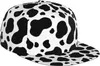 Ball Caps Cowhide Milk Cow Print Flat Bill Hat Unisex Snapback Baseball Cap Hip Hop Style Visor Blank Adjustable Black