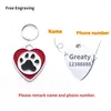 Dog Tag Free Engraved ID Personalized Custom Alloy Heart Charm Pendant Anti-lost Nameplate Necklace Pet Puppy Collar Accessories