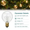 Cordes LED 25Ft G40 Globe Ampoule Guirlandes avec 25 Verre Vintage Patio Extérieur Jardin Guirlande Décorative Fée Lumières de Noël YQ240401