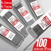 100pcs 0,5/0,7 mm Leads de lápis mecânicos 2B/HB Rod de lápis automática RELEFIL