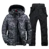 Stiefel 2023 Neuer Skianzug Männer Winter warmer winddes Outdoor -Sport -Schnee -Down -Jacken und Hosen Männliche Snowboard -Kleidung Camping Overalls