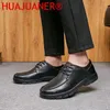 Casual Shoes Men's äkta läderföretag Formal Wear Luxury Oxfords för män Lace-up Cow Dress Man