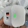 USB C Wall Charger 25W PD QC3.0 Snabbtyp C Snabbladdare Adapter Dual Port UK US EU Plug för iPhone 15 Samsung S24 Huawei Xiaomi LG