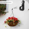 Hooks 20Pcs Q Hanger With Safety Buckle Windproof Ceiling Screw Metal For Hanging Plants Outdoor Wire String Lights