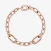 100% 925 Sterling Silver Charm Armband Pandoras Small-Link Chain Armband Women Girls Wedding Luxury Jewelry Designer Rose Gold Chain Armband med Original Box