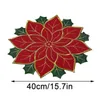 Table Mats Felt Drink Year Christmas Decoration Dinner Accessory Dish Tray Pad Red Snowflake Placemats