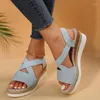 Chaussures de robe Mode Sandales compensées Femmes Été 2024 Plate-forme confortable Plus Taille Casual Semelle épaisse Sandalias De Mujer