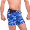 Sommer Herren Bademode Basic Shorts Badehose Surf Camo Strand mit Taschen Männer Sexy 240321