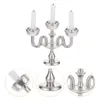 Candle Holders Mini Three-headed Kids Toys Scene Props Candlestick House Ornaments Alloy Child DIY Miniature Models