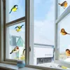 Window Stickers 6pcs Creative Home Decor Non Adhesive Electrostatic Prevent Bird Glass Sticker Painting Decals Hummingbird Film