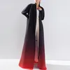 Women's Trench Coats Miyake Pleated Turndown Collar Double Breasted Button Long Sleeve Cardigan Dress Women 2024 Abaya Original Designer