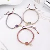 Bracelets de charme simples femmes 4MM perle corde de tissage réglable avec bracelet en pierre bijoux faits à la main naturels