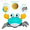 Electric/RC Animals interaktywna zabawka kraba dla dziecka Clling Techno Escape Electronic Toys with Music Toddler Gift YQ240402