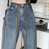 Dżinsowe spodnie dżinsowe dla kobiet proste luźne codzienne klasyczne projekt