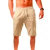 Pantaloncini da uomo 2024 pantaloni di lino in cotone pantaloni corti estivi traspiranti tinta unita maschile Fitness Streetwear M-3XL