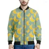 Vestes pour hommes Fruit tropical 3D Veste à glissière banane imprimée pour hommes sweat lâches Spring Autumn Street Street Femmes à manches longues