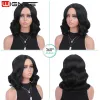 Perruques wignee courte bob perruque synthétique Hair Body wig perruque noire Longueur d'épaule fausses perruques de cheveux pour les femmes fibres résistantes à la chaleur