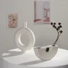 Vases Nordic Ins Vase de fleurs séchées Vase en céramique blanche Décoration de la maison Arrangement hydroponique B Café Studio