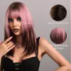 Wigs 7JHH WIGS Long Straight Wig with Bangs Ombre Synthetic Wigs for Women Natural Hair Wavy Wigs Cosplay Party Heat Resistant Hair