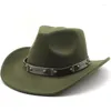 Berets Men Women Kids Western Cowboy Hats Wide Brim Panama Sunhats Fedora Caps Trilby Jazz Sombrero Travel Party Hat