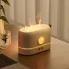 Luftfuktare LED Night Light Aroma eteriska oljor Diffusor Doft för hem sovrum flamma atmosfär skrivbord nattlampor 240321