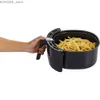 Fryers à air 1700 Watt 5.8-QT 8-en-1 Fryer à air numérique avec livre de recette Black Non Stick Flat Fothed Pan et Panier détachable Dispositif Y240402PTD5