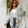Women's Knits 2024 Autumn/Winter Loose Solid Knitted Cardigan Overlay Style V-neck Sweater Coat