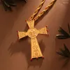 Pendant Necklaces 2024 Cross Pendants Orthodox Church Necklace Religious Jesus Hiphop Franco Pendent Chain Vintage Jewelry Gift For Men