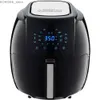 Air Fryers 1700 Watt 5,8-QT 8-in-1 Digital Air Fryer mit Rezeptbuch schwarzer, nicht sticker flacher Bodenpfanne und abnehmbares Korbgerät Y240402PTD5