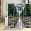 Shower Curtains Outdoor Forest Train Tracks Nature Themed Scenery Bathroom Waterproof Bathtub Decor Screens Bath With Hooks