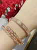 Chariots bracelet classique luxe 18K or rose femmes amour jaune et blanc bracelet plein ciel étoile hommes Au750 diamant couple clou