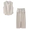 Abiti da lavoro Trafza 2024 Summer Women Fashion 2 set a pezzi Solido o collo corto Short Top Zipper Simple Casual Streetwear Female Gonne