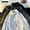 Camisas casuais masculinas camisa homens primavera verão sólido manga longa all-match faculdade bonito harajuku minimalista baggy coreano básico diário