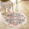 Tappeti Tappeto rotondo in cotone e lino Boho Tappeti etnici Mandala Tappeti per soggiorno Tappetino per divano Sedia per computer Tapis